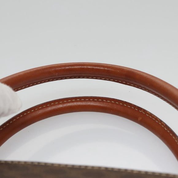 CELINE Macadam Canvas Hand Bag PVC Leather Brown Gold Auth 103291