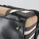 BURBERRY Nova Check Hand Bag Canvas 2way Beige Black Auth 103293AV-15