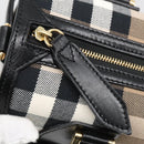 BURBERRY Nova Check Hand Bag Canvas 2way Beige Black Auth 103293AV-10