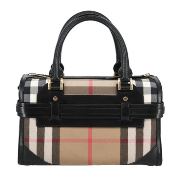BURBERRY Nova Check Hand Bag Canvas 2way Beige Black Auth 103293AV - 0