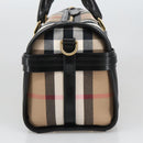 BURBERRY Nova Check Hand Bag Canvas 2way Beige Black Auth 103293AV-4