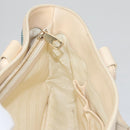 CELINE Hand Bag Straw Leather Blue Cream Gold Auth 103294-20
