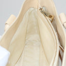 CELINE Hand Bag Straw Leather Blue Cream Gold Auth 103294-22