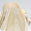 CELINE Hand Bag Straw Leather Blue Cream Gold Auth 103294-23