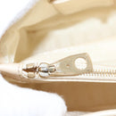 CELINE Hand Bag Straw Leather Blue Cream Gold Auth 103294-25