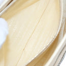 CELINE Hand Bag Straw Leather Blue Cream Gold Auth 103294-11