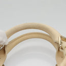 CELINE Hand Bag Straw Leather Blue Cream Gold Auth 103294-8