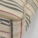 BURBERRY Shoulder Bag Canvas Leather Beige Cream Silver Auth 103299-9