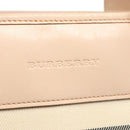 BURBERRY Shoulder Bag Canvas Leather Beige Cream Silver Auth 103299-18