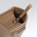 BURBERRY Shoulder Bag Canvas Leather Beige Cream Silver Auth 103299-11