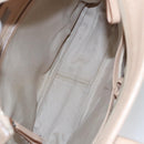 BURBERRY Shoulder Bag Canvas Leather Beige Cream Silver Auth 103299-12