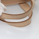 BURBERRY Shoulder Bag Canvas Leather Beige Cream Silver Auth 103299-7