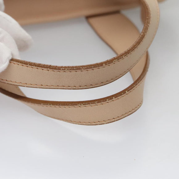 BURBERRY Shoulder Bag Canvas Leather Beige Cream Silver Auth 103299