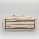 BURBERRY Shoulder Bag Canvas Leather Beige Cream Silver Auth 103299-5