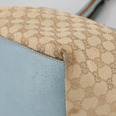 GUCCI GG Canvas Sherry Line Shoulder Bag Beige Blue Silver 131230 Auth 103323-9