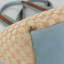 GUCCI GG Canvas Sherry Line Shoulder Bag Beige Blue Silver 131230 Auth 103323-16