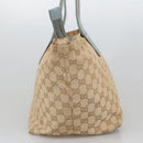 GUCCI GG Canvas Sherry Line Shoulder Bag Beige Blue Silver 131230 Auth 103323-3