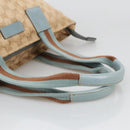 GUCCI GG Canvas Sherry Line Shoulder Bag Beige Blue Silver 131230 Auth 103323-7