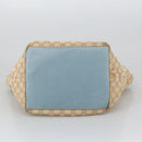 GUCCI GG Canvas Sherry Line Shoulder Bag Beige Blue Silver 131230 Auth 103323-5