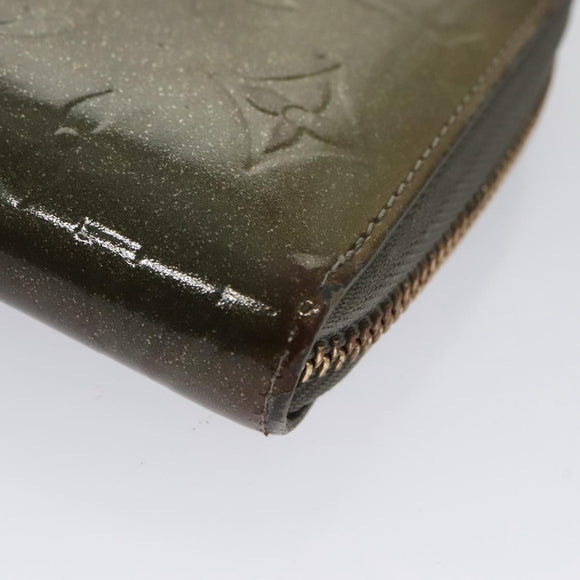 LOUIS VUITTON Monogram Vernis Zippy Wallet Veil Bronze M93723 LV Auth 103361