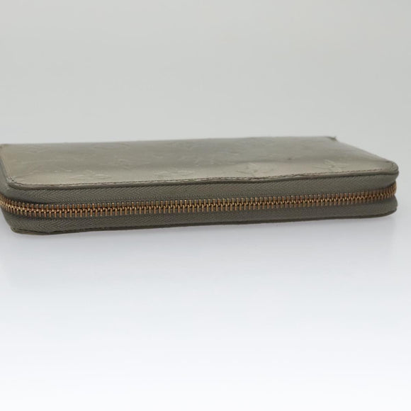 LOUIS VUITTON Monogram Vernis Zippy Wallet Veil Bronze M93723 LV Auth 103361