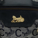CELINE C Sulky Hand Bag Canvas Navy Auth 103383-17