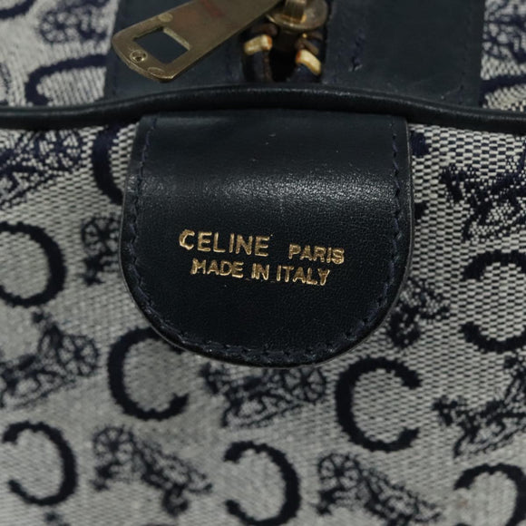 CELINE C Sulky Hand Bag Canvas Navy Auth 103383