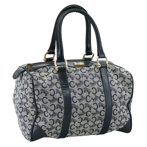 CELINE C Sulky Hand Bag Canvas Navy Auth 103383