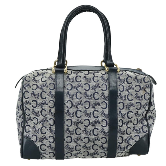 CELINE C Sulky Hand Bag Canvas Navy Auth 103383