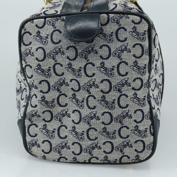 CELINE C Sulky Hand Bag Canvas Navy Auth 103383