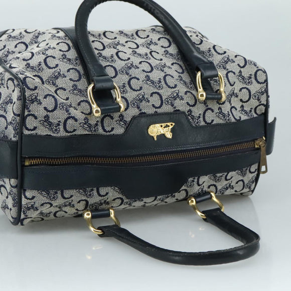 CELINE C Sulky Hand Bag Canvas Navy Auth 103383