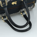 CELINE C Sulky Hand Bag Canvas Navy Auth 103383-7