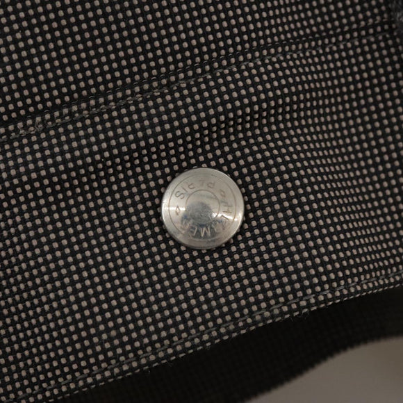 HERMES Her Line MM Hand Bag Canvas Gray Auth 103385