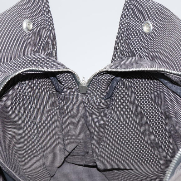 HERMES Her Line MM Hand Bag Canvas Gray Auth 103385