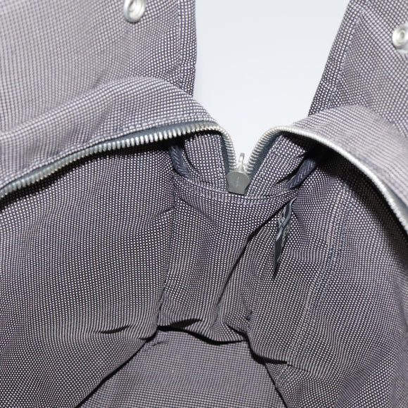 HERMES Her Line MM Hand Bag Canvas Gray Auth 103385