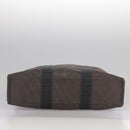 HERMES Her Line MM Hand Bag Canvas Gray Auth 103385-5