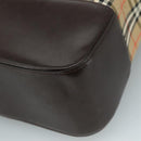 BURBERRY Nova Check Shoulder Bag Canvas Beige Auth 103388-15