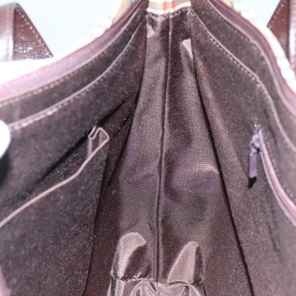 BURBERRY Nova Check Shoulder Bag Canvas Beige Auth 103388