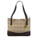 BURBERRY Nova Check Shoulder Bag Canvas Beige Auth 103388-13