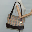 BURBERRY Nova Check Shoulder Bag Canvas Beige Auth 103388-23