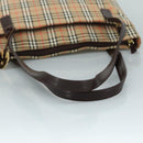 BURBERRY Nova Check Shoulder Bag Canvas Beige Auth 103388-7