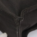 HERMES Her Line MM Hand Bag Canvas Gray Silver Auth 103414-17