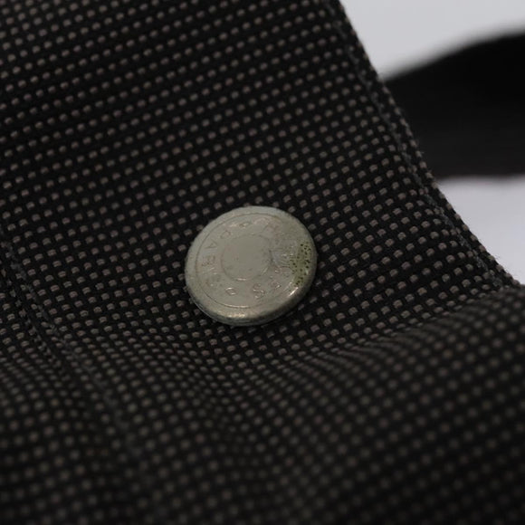 HERMES Her Line MM Hand Bag Canvas Gray Silver Auth 103414