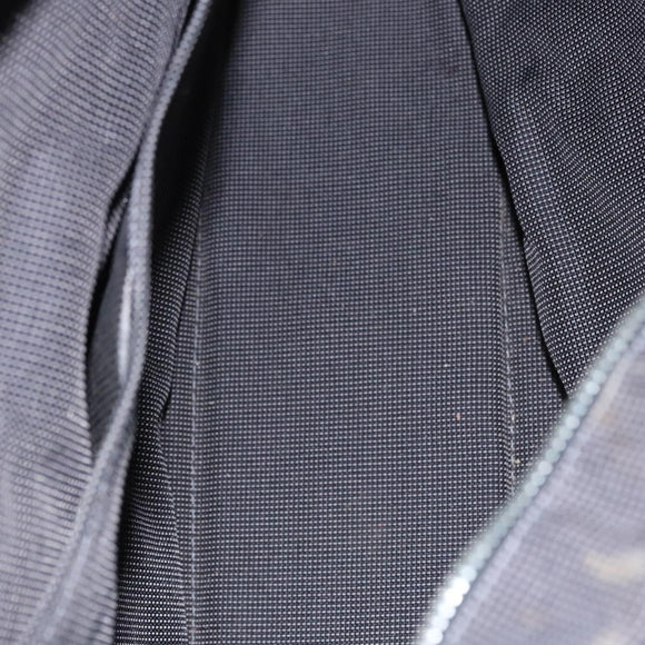 HERMES Her Line MM Hand Bag Canvas Gray Silver Auth 103414