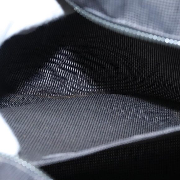 HERMES Her Line MM Hand Bag Canvas Gray Silver Auth 103414