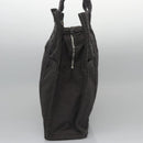 HERMES Her Line MM Hand Bag Canvas Gray Silver Auth 103414-3