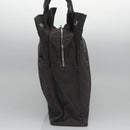 HERMES Her Line MM Hand Bag Canvas Gray Silver Auth 103414-4