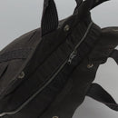 HERMES Her Line MM Hand Bag Canvas Gray Silver Auth 103414-6