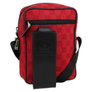 GUCCI GG Canvas Shoulder Bag Silver Red 018 1619 Auth 103432-1