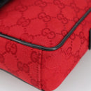 GUCCI GG Canvas Shoulder Bag Silver Red 018 1619 Auth 103432-15